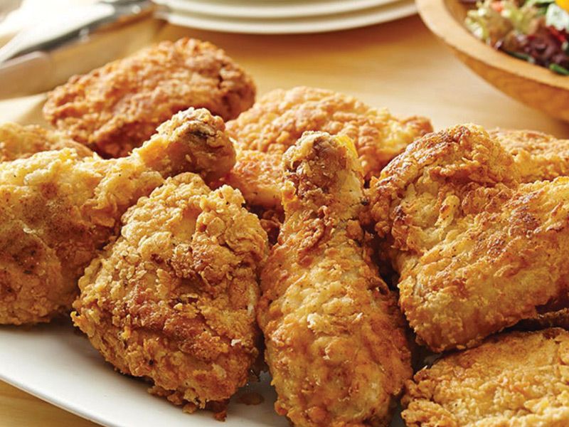 6 Pieces Broasted Chicken With Potato And Salad