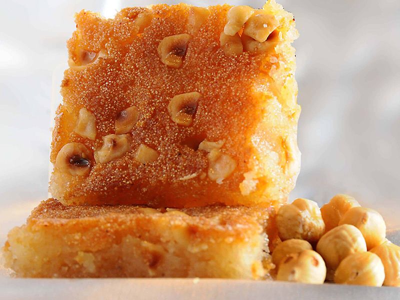 Basbousa With Hazelnut