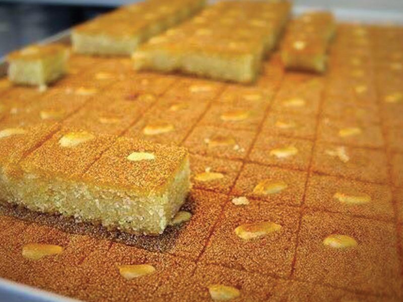 syrian almonds Basbousa
