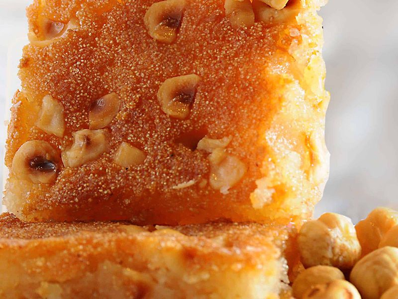 Basbousa With Hazelnut