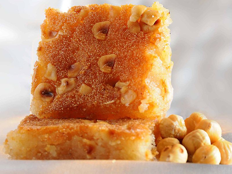 hazelnut basbousa