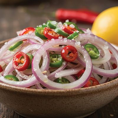 Onion, Hot Sauce, And Lemon