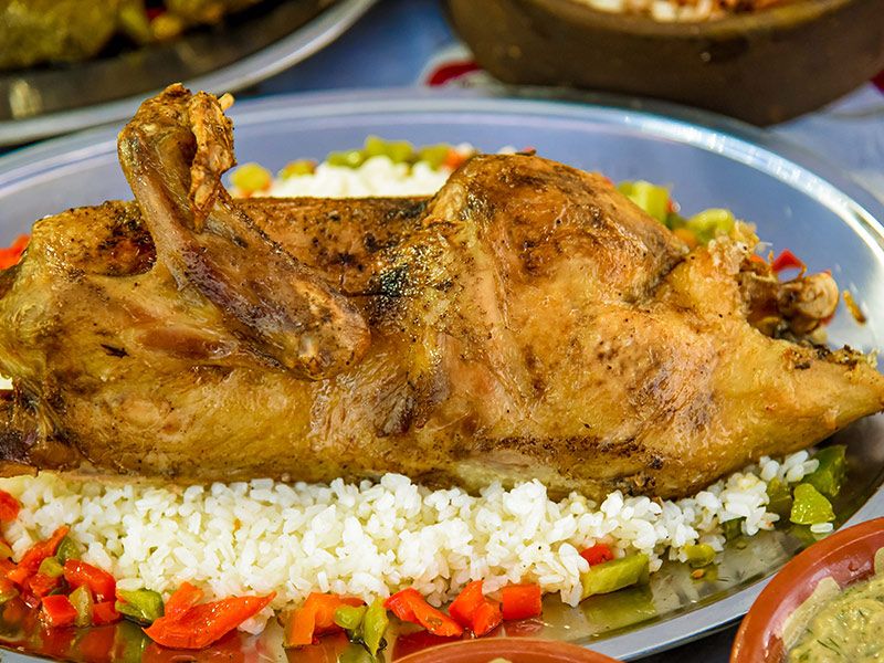 Half Duck With Rice And Molokhia