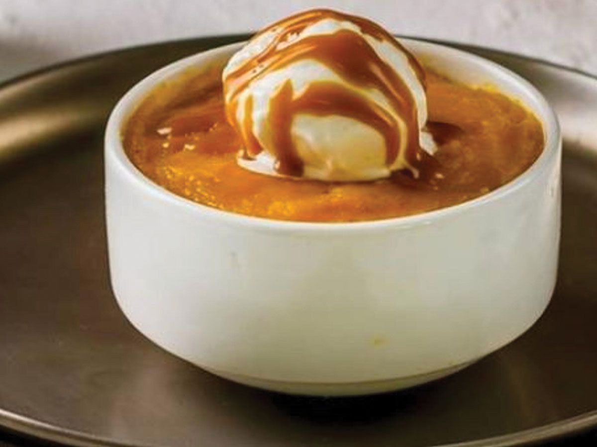 Ice caramel oven potato