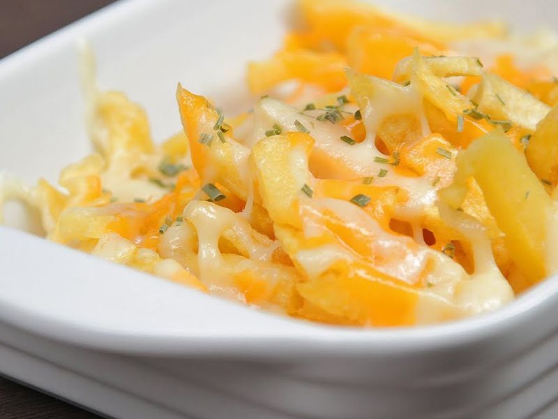 French Fries With Cheddar Cheese Sandwich