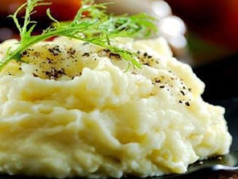 Potato Puree with eggplant sandwich