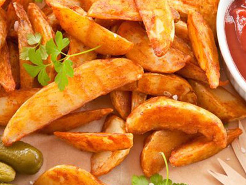 French Fries Strips With Cheddar Cheese Sauce