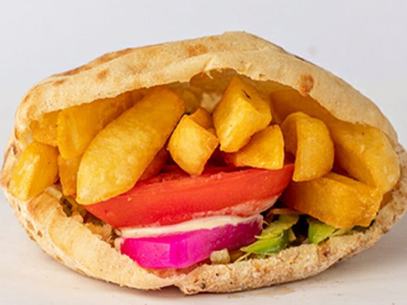 French Fries With Eggs Sandwich