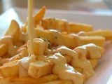 French Fries With Garlic Dip Sandwich