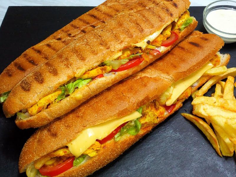French Fries With Mozzarella Cheese Sandwich