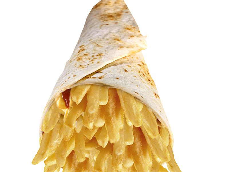 French Fries With Cheese And Eggs Sandwich