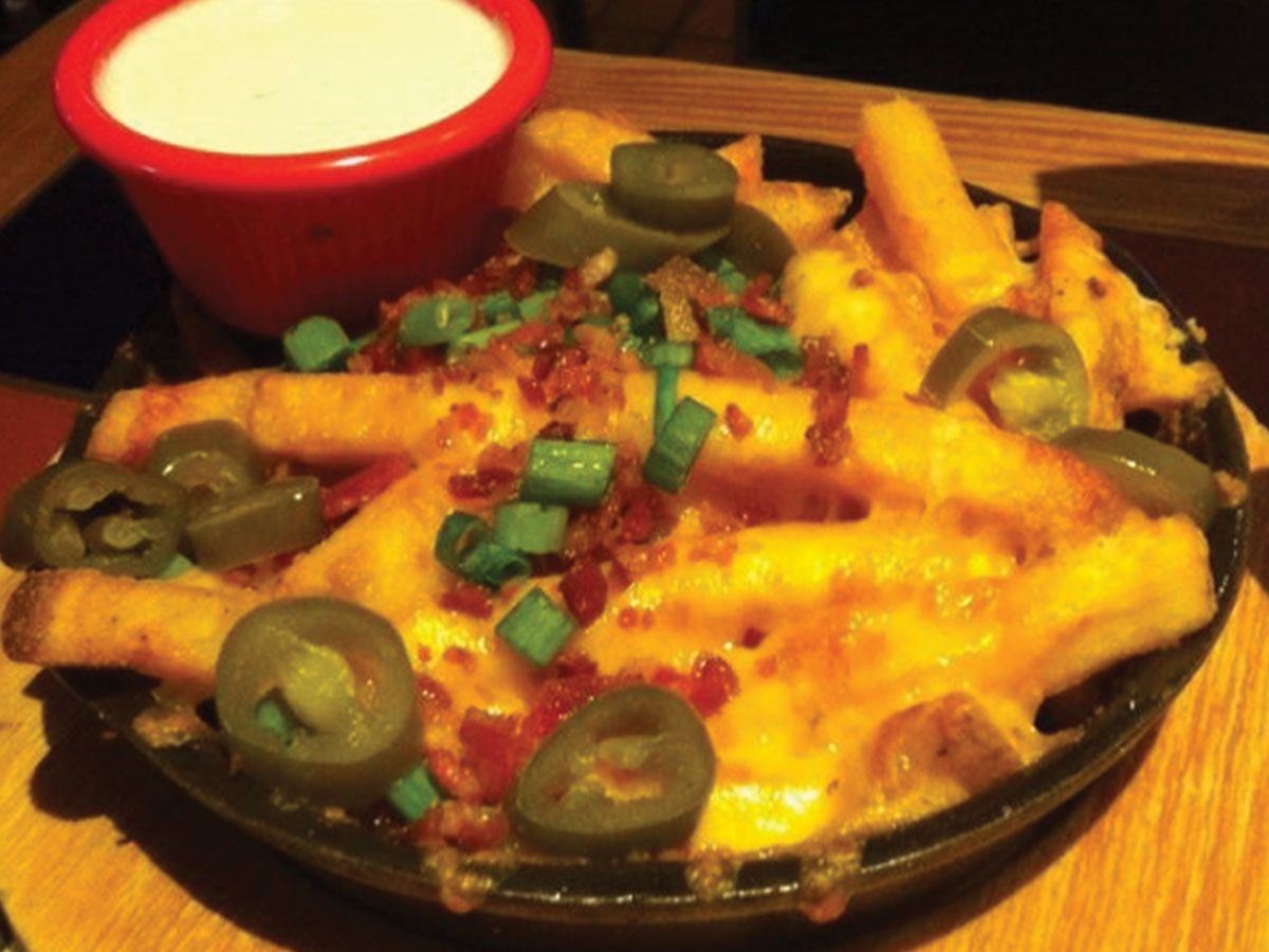 Texas fries with cheese and chicken