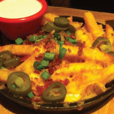 Texas fries with cheese and chicken
