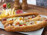 French Fries With Sausage Sandwich - French Bread
