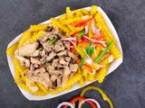 Crinkle Fries With Chicken Shawerma