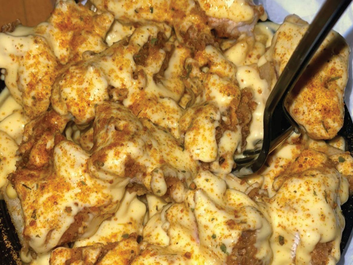 Cheddar and strips potatoes