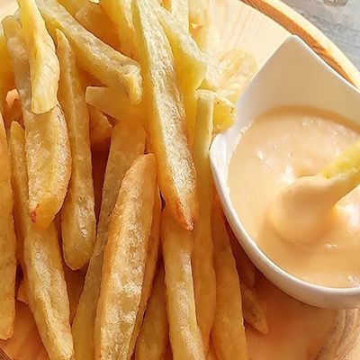 Potatoes with Sauce and Cheese (Fries, Chips, or Shrimp)