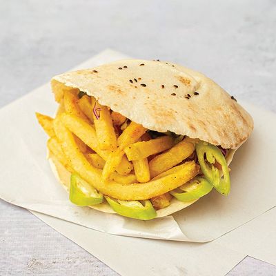Potato Fingers With Pastrami Sandwich