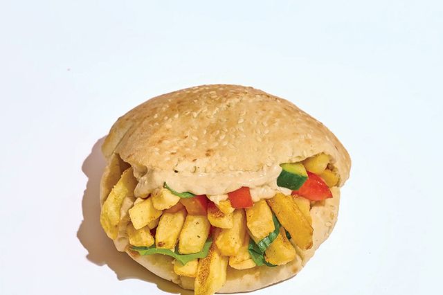 French Fries Finger with Salad and Tahini