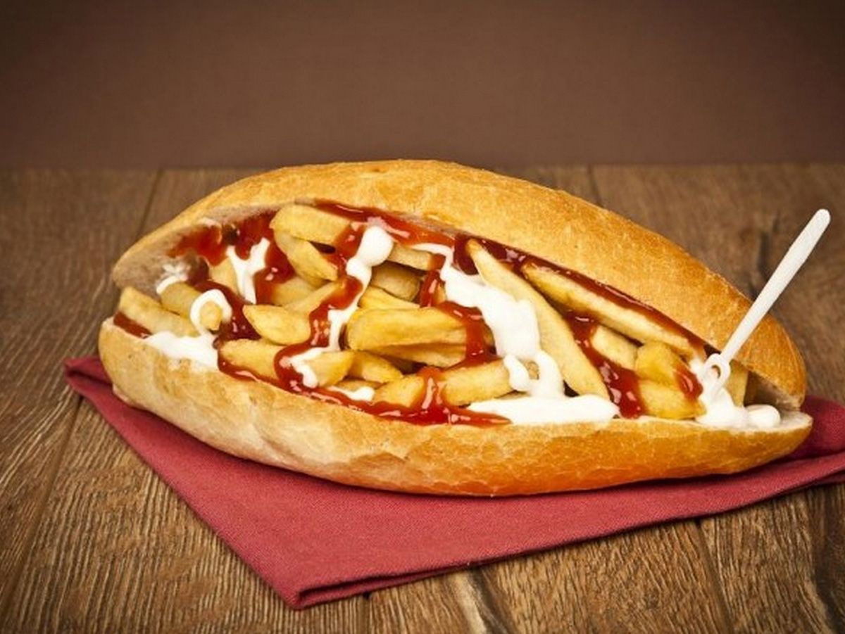 Liver Sauce Potatoes Sandwich