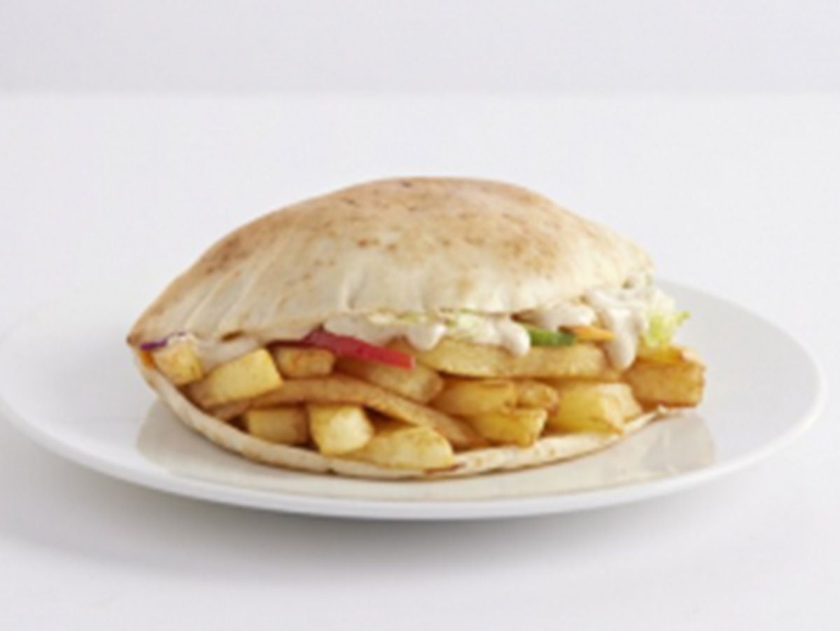 Baladi Fries With Tomatoes Sandwich