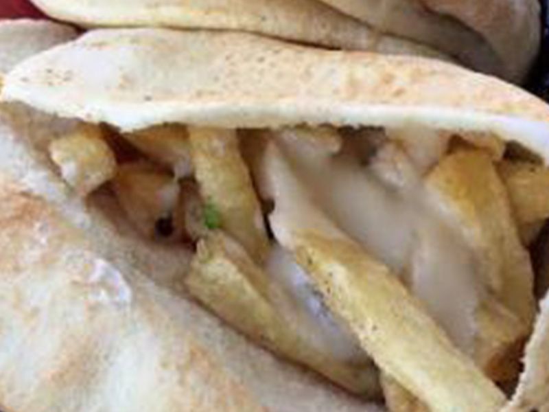 French Fries With Ketchup And Mayonnaise Sandwich