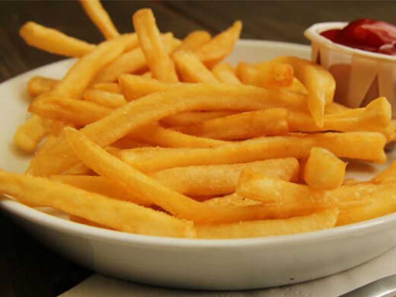 French Fries With Ketchup And Mayonnaise Sandwich
