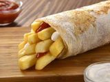 French Fries With Ketchup And Mayonnaise Sandwich