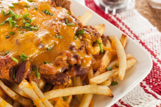French Fries With Beef And Melted Cheese
