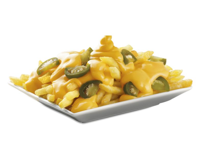 French Fries With Jalapenos And Cheddar Cheese Sauce