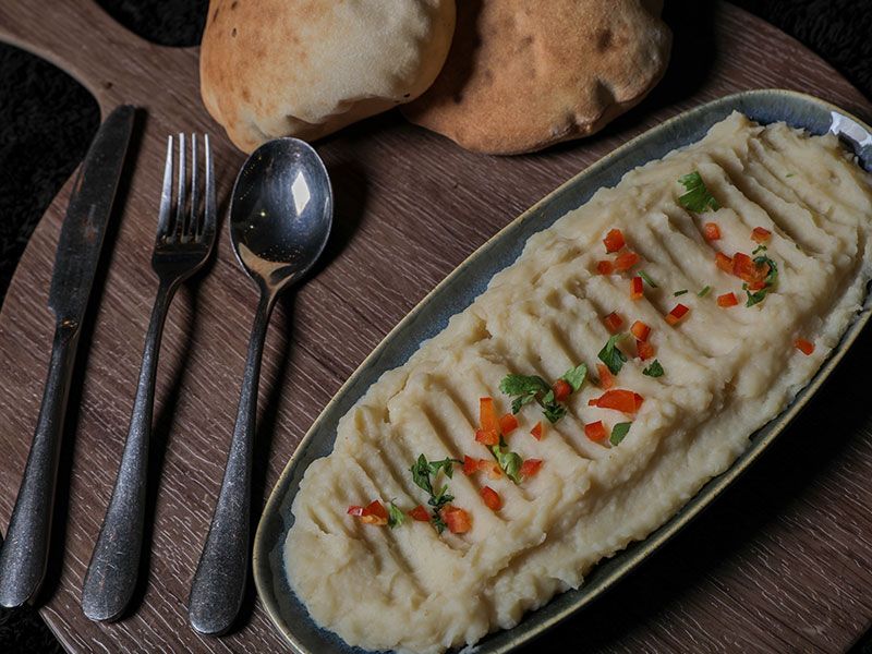 Mashed Potatoes With Butter Sandwich