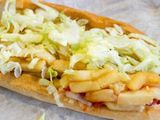 French Fries With Mozzarella Cheese Sandwich