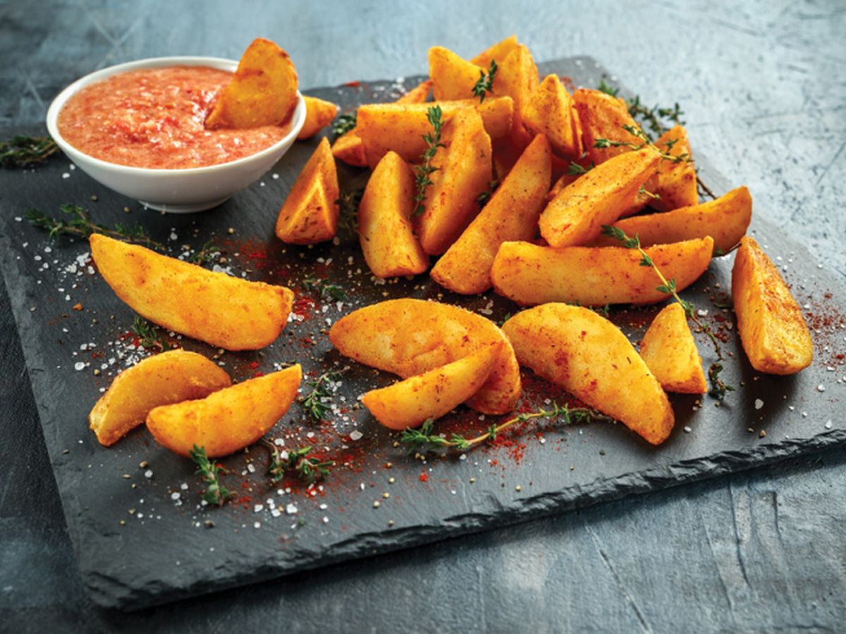 Grilled potato wedges