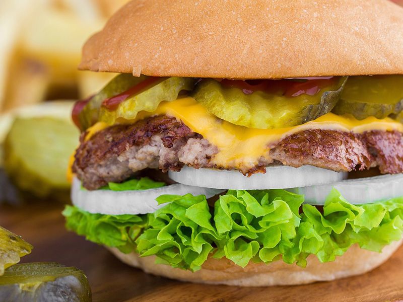 Burger With Cheddar Cheese Sandwich