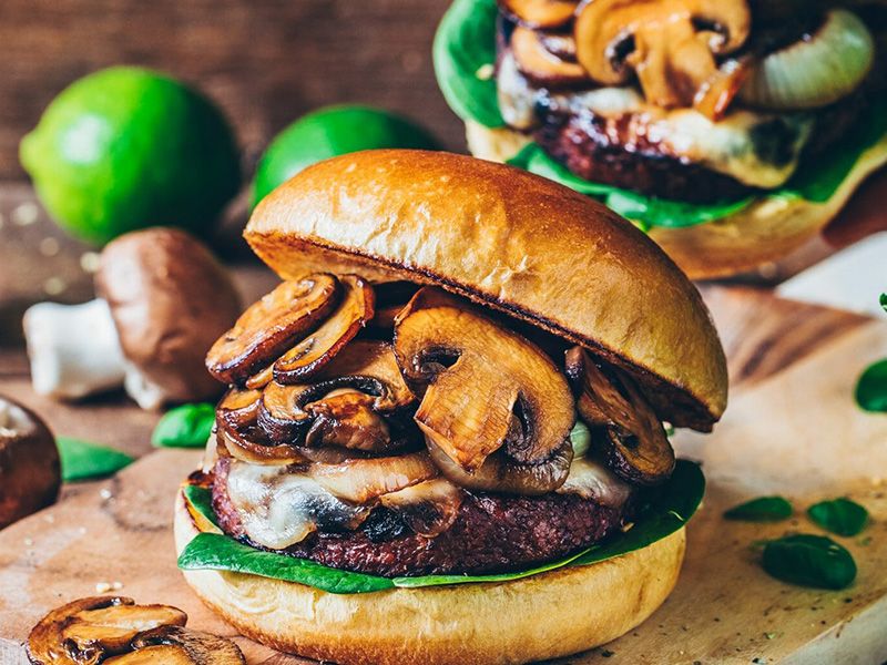 Mushroom Burger Sandwich