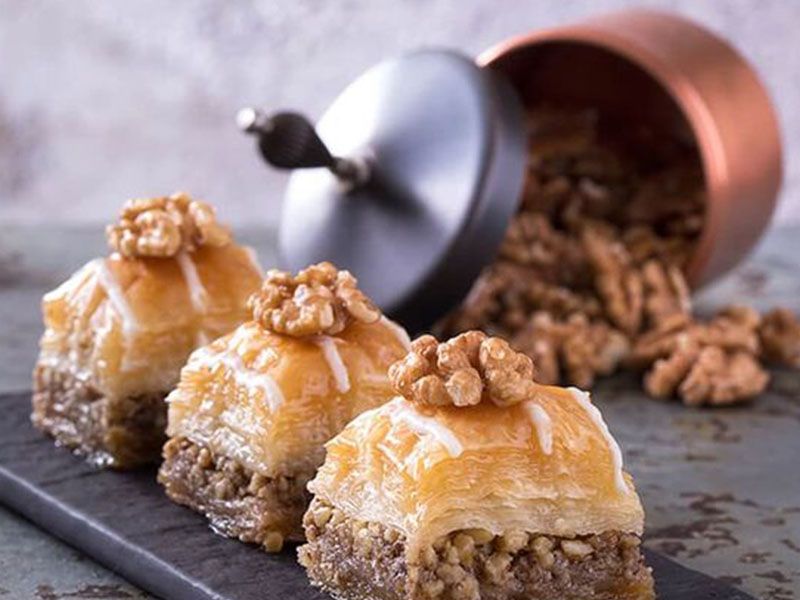 Baklava stuffed with walnuts