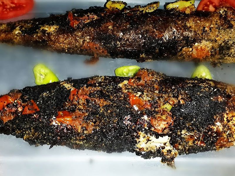 Charcoal Grilled Grey Mullet Fish