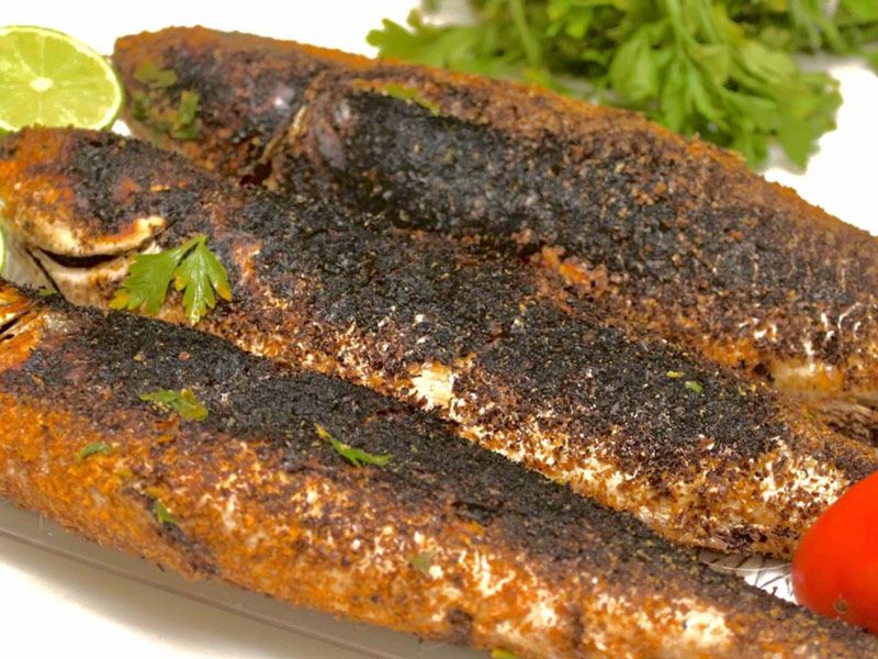 Grilled Grey Mullet Fish With Bran