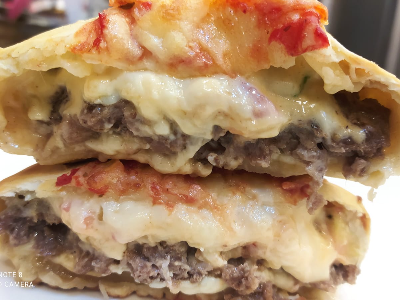 Pizza Chicken Burger With Mushroom Sandwich