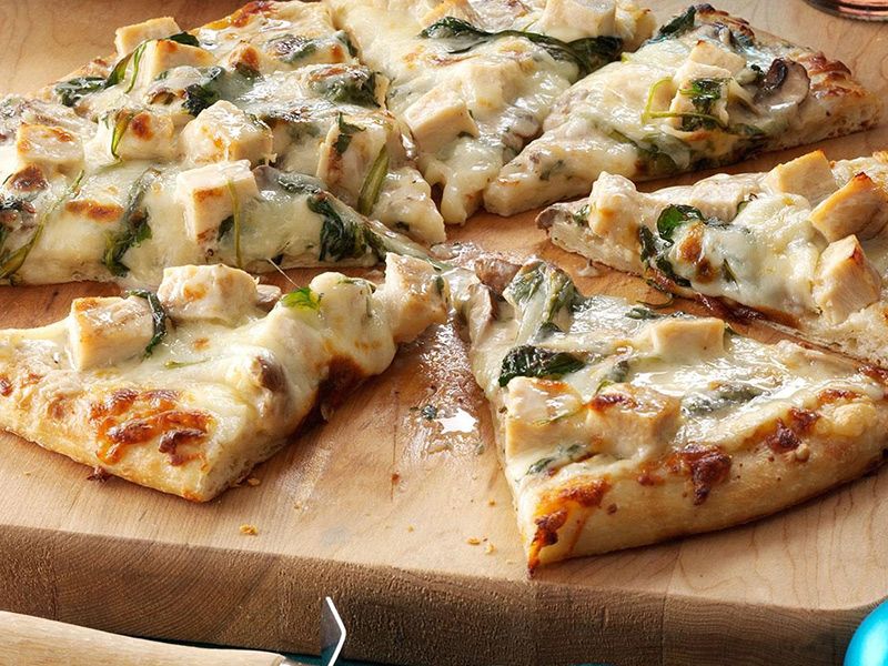 Chicken With Mushroom Sauce Pizza