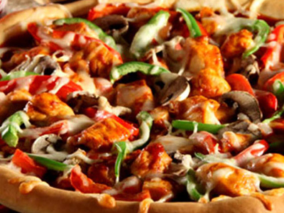 Chicken Mushroom Oriental Pizza