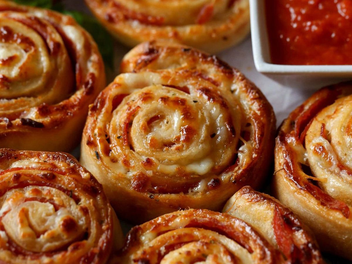 Salami mozzarella pizza roll