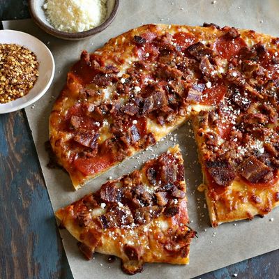 Large sausage Italian pizza