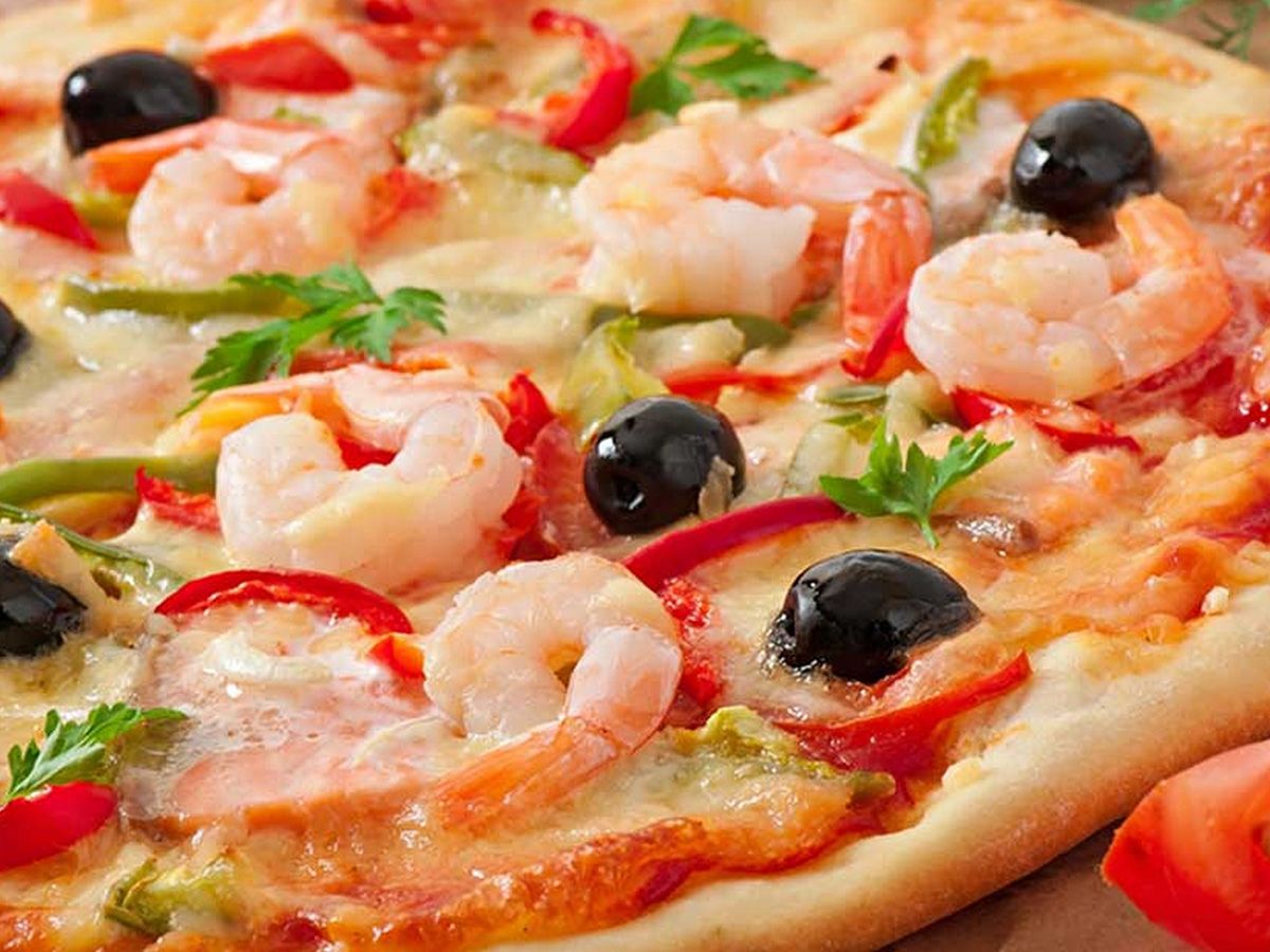 Seafood pizza