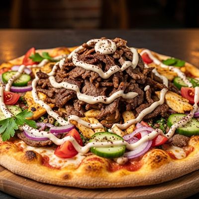 Meat Shawarma Pizza Oriental