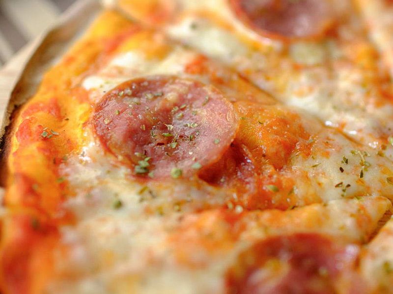 Smoked Luncheon With Kiri Cheese Oriental Pizza