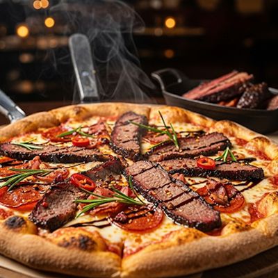 Smoked Meats Pizza Oriental