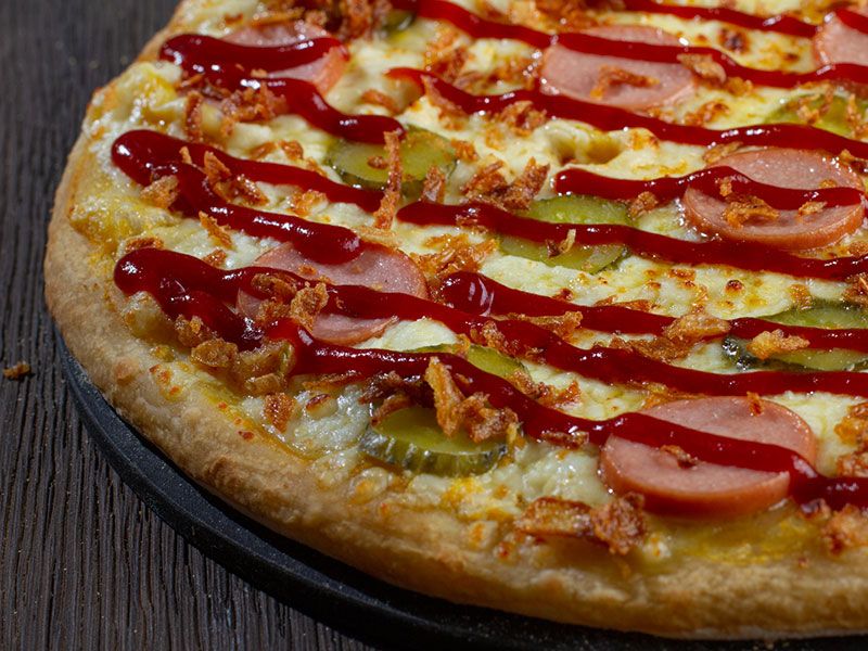Diet Hot Dog Pizza