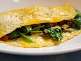Omelette Eggs With Olives Sandwich