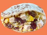 Eggs With Pastrami And Kiri Cheese Sandwich